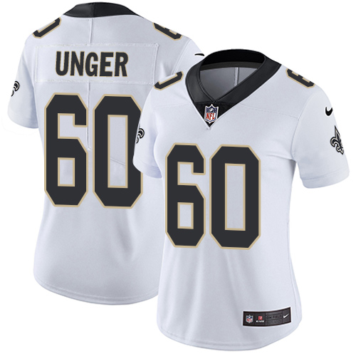 Nike Saints #60 Max Unger White Women's Stitched NFL Vapor Untouchable Limited Jersey - Click Image to Close